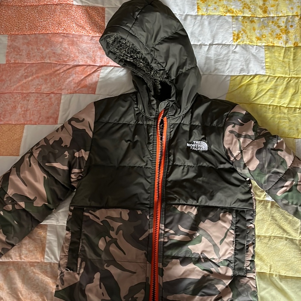5T reversible camo North Face jacket